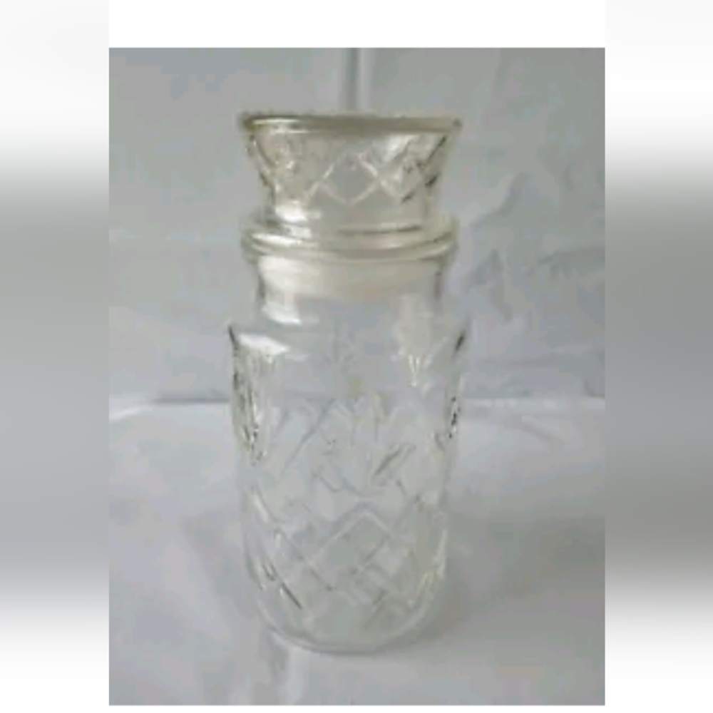 Vintage 1983 Mr. Peanut Clear Glass Canister Planters Jar With Lid